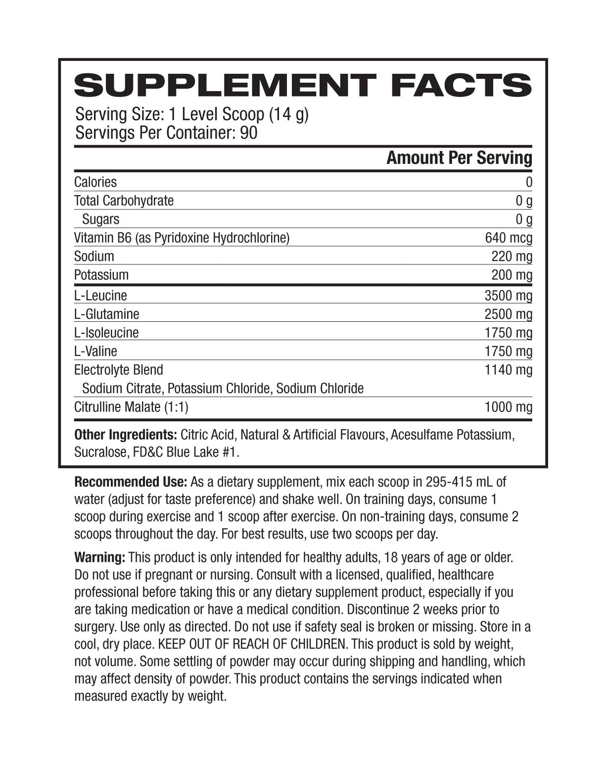Nutritional Information Image