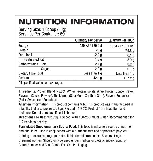Nutritional Information Image