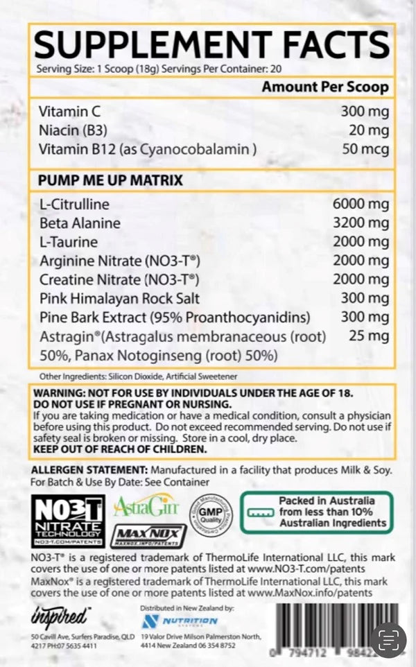 Nutritional Information Image